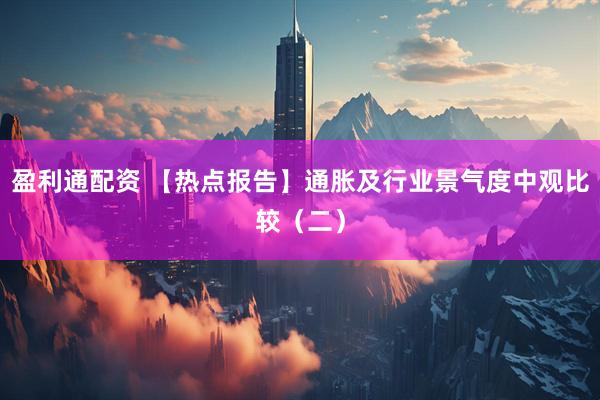 盈利通配资 【热点报告】通胀及行业景气度中观比较(二)